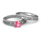 6 - Florie 0.87 ct Classic Pink Tourmaline Solitaire Bridal Set Ring 