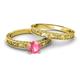 6 - Florie 0.87 ct Classic Pink Tourmaline Solitaire Bridal Set Ring 