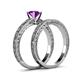 5 - Florie 0.87 ct Classic Amethyst Solitaire Bridal Set Ring 