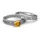 6 - Florie 0.87 ct Classic Citrine Solitaire Bridal Set Ring 
