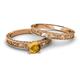 6 - Florie 0.87 ct Classic Citrine Solitaire Bridal Set Ring 