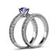 5 - Florie 0.80 ct Classic Iolite Solitaire Bridal Set Ring 