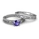 6 - Florie 0.80 ct Classic Iolite Solitaire Bridal Set Ring 