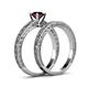 5 - Florie 1.05 ct Classic Red Garnet Solitaire Bridal Set Ring 