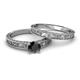 6 - Florie 1.00 ct Classic Black Diamond Solitaire Bridal Set Ring 