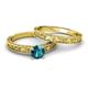 6 - Florie 0.95 ct Classic London Blue Topaz Solitaire Bridal Set Ring 