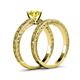 5 - Florie 1.00 ct Classic Yellow Diamond Solitaire Bridal Set Ring 