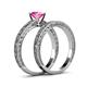 5 - Florie 0.95 ct Classic Pink Sapphire Solitaire Bridal Set Ring 