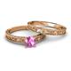 6 - Florie 0.95 ct Classic Pink Sapphire Solitaire Bridal Set Ring 