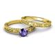 6 - Florie 0.80 ct Classic Iolite Solitaire Bridal Set Ring 