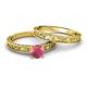 6 - Florie 1.00 ct Classic Rhodolite Garnet Solitaire Bridal Set Ring 