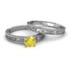6 - Florie 0.95 ct Classic Yellow Sapphire Solitaire Bridal Set Ring 