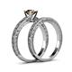 5 - Florie 1.00 ct Classic Smoky Quartz Solitaire Bridal Set Ring 