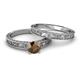 6 - Florie 1.00 ct Classic Smoky Quartz Solitaire Bridal Set Ring 