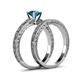 5 - Florie 0.95 ct Classic London Blue Topaz Solitaire Bridal Set Ring 