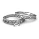 6 - Florie 1.00 ct Classic IGI Certified Lab Grown Diamond Solitaire Bridal Set Ring 