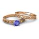 6 - Florie 0.92 ct Classic Tanzanite Solitaire Bridal Set Ring 