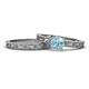 1 - Florie 0.87 ct Classic Aquamarine Solitaire Bridal Set Ring 