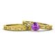 1 - Florie 0.87 ct Classic Amethyst Solitaire Bridal Set Ring 