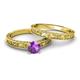 6 - Florie 0.87 ct Classic Amethyst Solitaire Bridal Set Ring 