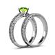 5 - Florie 1.10 ct Classic Peridot Solitaire Bridal Set Ring 