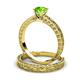4 - Florie 1.10 ct Classic Peridot Solitaire Bridal Set Ring 