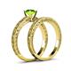 5 - Florie 1.10 ct Classic Peridot Solitaire Bridal Set Ring 