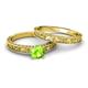 6 - Florie 1.10 ct Classic Peridot Solitaire Bridal Set Ring 