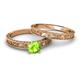 6 - Florie 1.10 ct Classic Peridot Solitaire Bridal Set Ring 