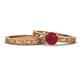 1 - Florie 0.95 ct Classic Ruby Solitaire Bridal Set Ring 