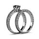 5 - Florian 1.00 ct Classic Black Diamond (6.00 mm) Solitaire Bridal Set Ring  