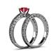 5 - Florian 0.95 ct Classic Ruby (6.00 mm) Solitaire Bridal Set Ring  