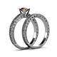 5 - Florian 1.00 ct Classic Smoky Quartz (6.50 mm) Solitaire Bridal Set Ring  