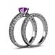 5 - Florian 0.87 ct Classic Amethyst (6.50 mm) Solitaire Bridal Set Ring  