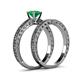 5 - Florian 0.80 ct Classic Emerald (6.00 mm) Solitaire Bridal Set Ring  