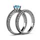 5 - Florian 0.95 ct Classic Blue Topaz (6.50 mm) Solitaire Bridal Set Ring  