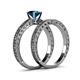 5 - Florian 1.00 ct Classic Blue Diamond (6.50 mm) Solitaire Bridal Set Ring  