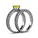 5 - Florian 1.00 ct Classic Yellow Diamond (6.50 mm) Solitaire Bridal Set Ring  