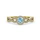 2 - Keyara 1.10 ctw Aquamarine Accented Natural Diamonds Halo Bridal Set Ring  