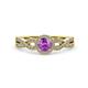 2 - Keyara 1.10 ctw Amethyst Accented Natural Diamonds Halo Bridal Set Ring  