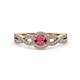 2 - Keyara 1.15 ctw Rhodolite Garnet Accented Natural Diamonds Halo Bridal Set Ring  