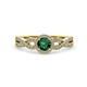 2 - Keyara 1.10 ctw Emerald Accented Natural Diamonds Halo Bridal Set Ring  