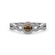 2 - Keyara 1.10 ctw Smoky Quartz Accented Natural Diamonds Halo Bridal Set Ring  