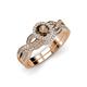 1 - Keyara 1.10 ctw Smoky Quartz Accented Natural Diamonds Halo Bridal Set Ring  