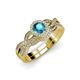 1 - Keyara 1.20 ctw London Blue Topaz Accented Natural Diamonds Halo Bridal Set Ring  