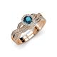 1 - Keyara 1.12 ctw Blue Diamond Accented Natural Diamonds Halo Bridal Set Ring  