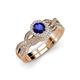 1 - Keyara 1.15 ctw Blue Sapphire Accented Natural Diamonds Halo Bridal Set Ring  