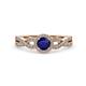 2 - Keyara 1.15 ctw Blue Sapphire Accented Natural Diamonds Halo Bridal Set Ring  