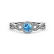 2 - Keyara 1.18 ctw Blue Topaz Accented Natural Diamonds Halo Bridal Set Ring  