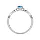4 - Keyara 1.18 ctw Blue Topaz Accented Natural Diamonds Halo Bridal Set Ring  